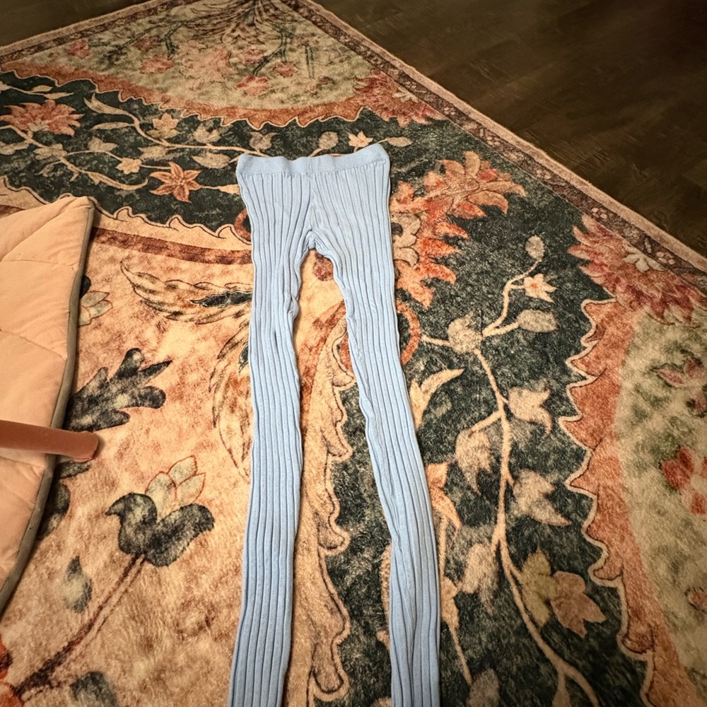Fashion Nova Light Blue Ribbed Leggings